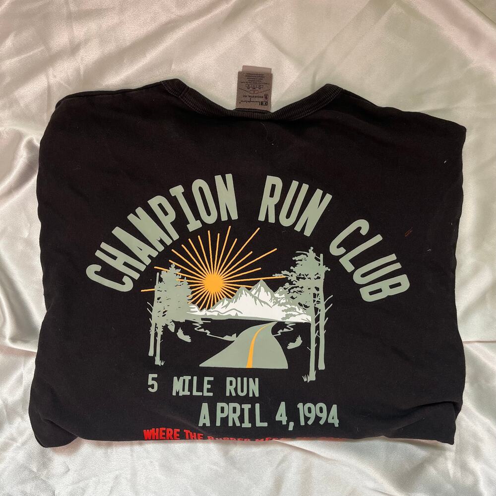 Vintage Champion Run Club T shirt, retro design and 1994 detail
